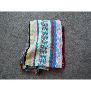 #18 - Afghan Crochet Blanket Multicolored 65"L x 41"W